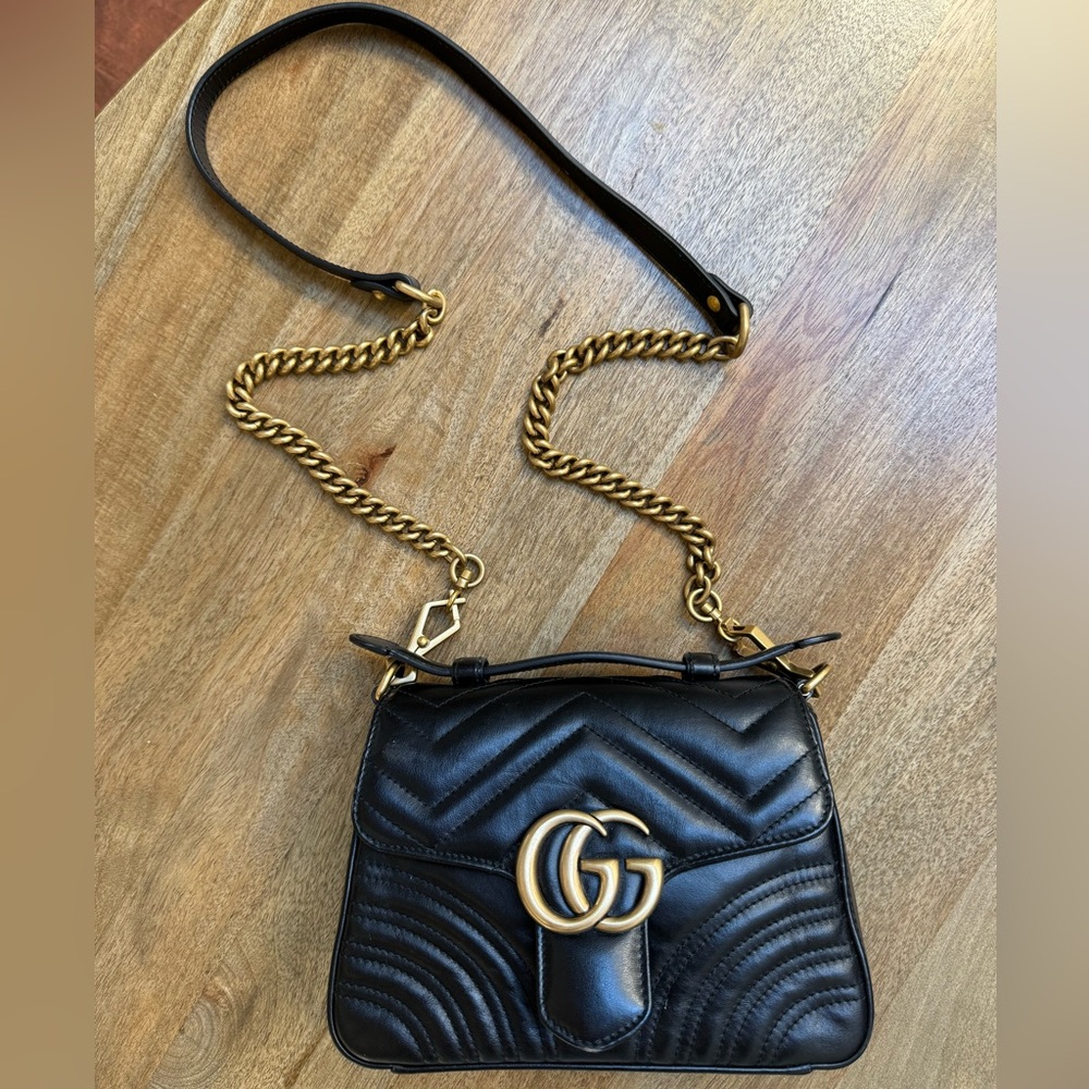 GG MARMONT MINI TOP HANDLE BAG